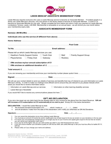 Associate Membership Form