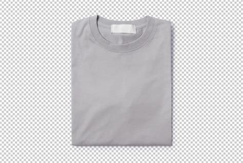 Grey Folded T Shirt Mockup Template For Your Design Premium Psd File