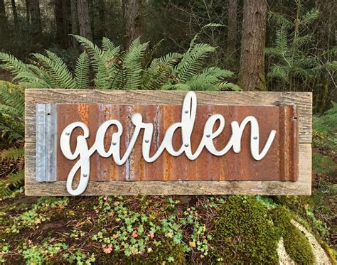 garden sign wood garden sign garden signs rustic home etsy