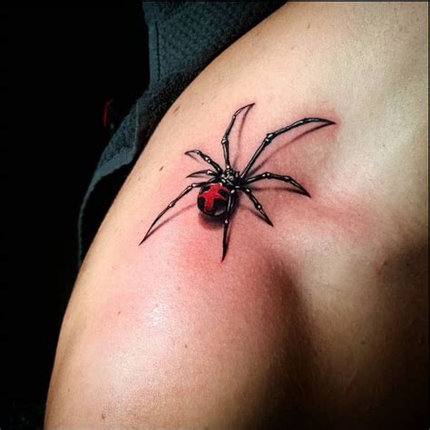 Black Widow Spider Tattoo Female 2pcs 3d Spider Temporary Tattoo Fake
