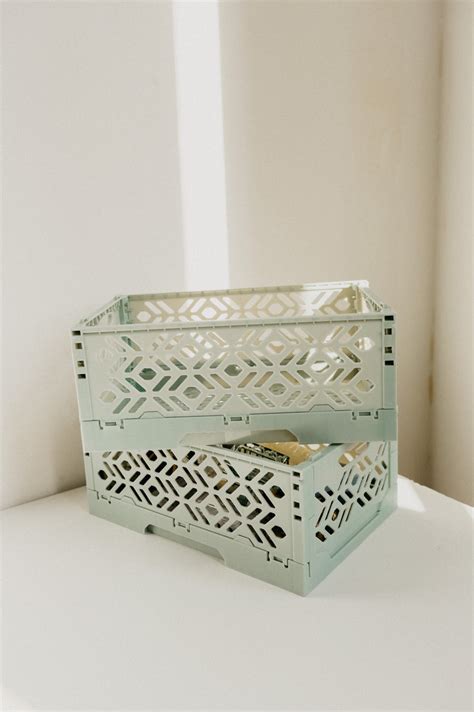 Sage Green Stackable Storage Crate Ajouter