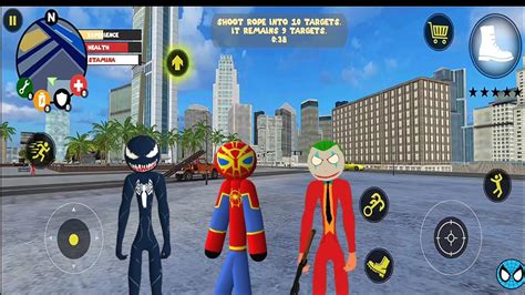 Spiderman Stickman Rope Hero Vegas Crime City Game Hombre Araña