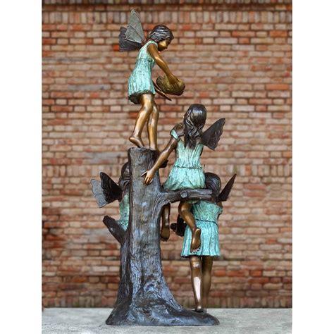 Bronze Fountain Statue Of Four Fairy Friends Randolph Rose Collection