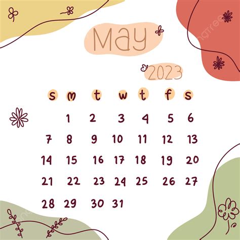 Cute May 2023 Calendar Floral Design Hd Wallpapers Free