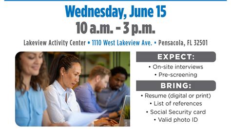 Job Fair Set For Lakeview Activity Center In Pensacola Wear
