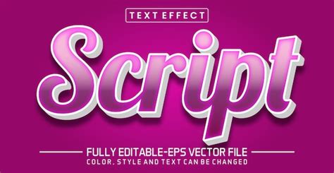 Premium Vector Script Text Editable Style Effect