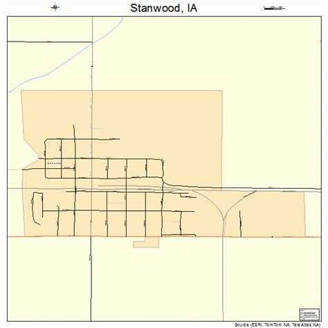 Stanwood Iowa Street Map 1975045