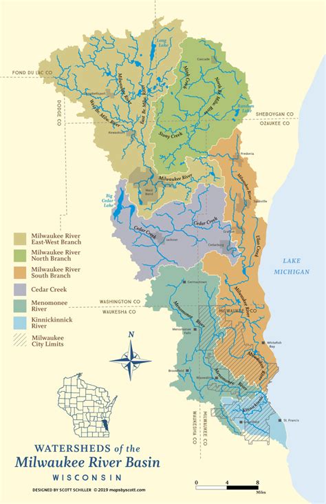 Maps By Scottmilwaukee River Watersheds Maps By Scott
