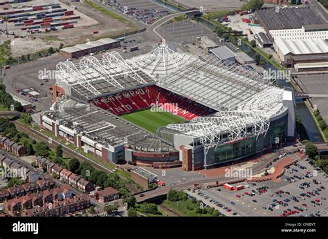 Vista Aérea Del Manchester United Fc Estadio Old Trafford Fotografía De