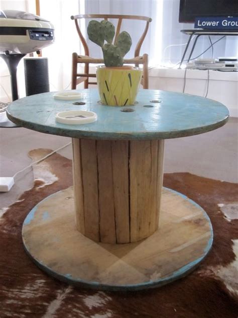 Cute Color Cable Drum Table Cable Spool Tables Wooden Cable Spools