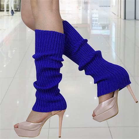 besufy women leg warmers solid candy knit winter leg warmers loose style boot socks t