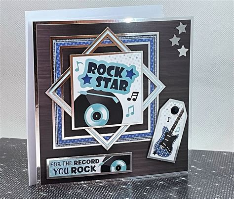Rockstar Card Handmade Card For Male Birthday Or Fathers Etsy