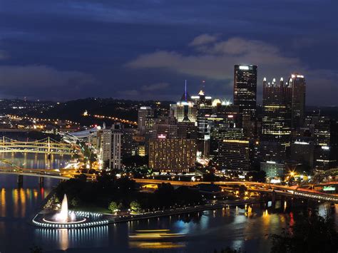 Pittsburgh Skyline At Night From Mount Washington Photograph By