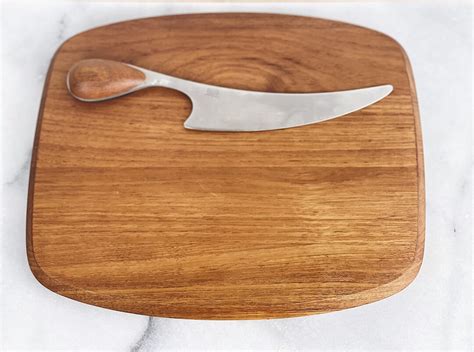Vintage Dansk Teak Cheese Board And Knife Set By Vivianna Torun Etsy