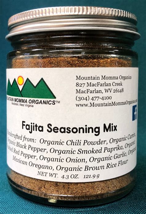 Fajita Seasoning Mix Mountain Momma Organics
