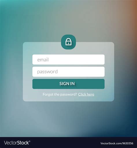 Member Login Form Interface For Web Page Site Vector Image