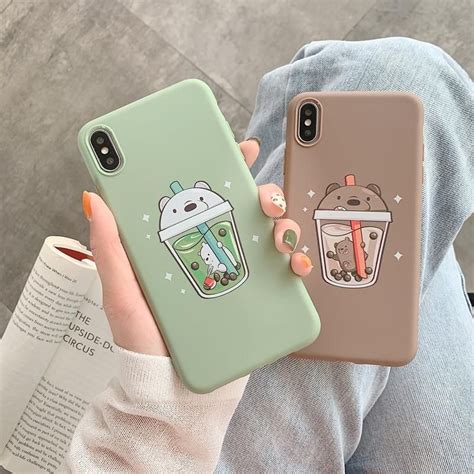 New Cute Boba Phone Case For Iphone In 2021 Bff Phone Cases Kawaii