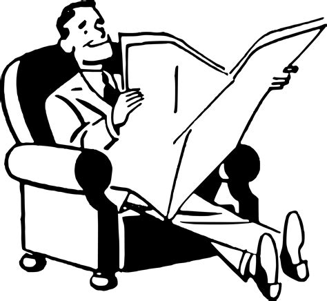 Man Reading Newspaper Clip Art Clip Art Library