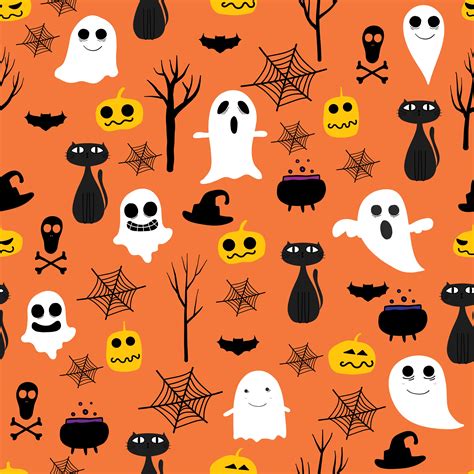 Halloween Seamless Pattern Background 669304 Vector Art At Vecteezy