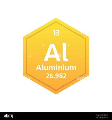 Aluminium Symbol Chemical Element Of The Periodic Table Vector Stock