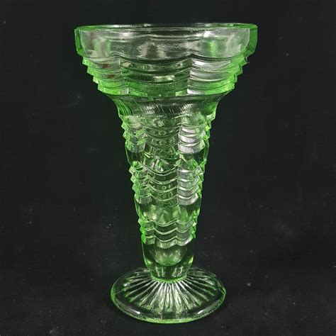 Green Depression Glass Vase Revive Antiques And Decor
