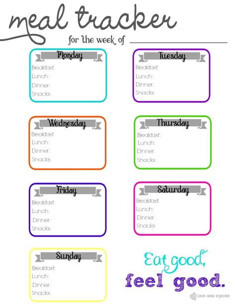 Free Printable Meal Tracker Down Home Inspiration