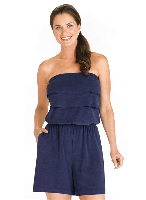 Terry Cloth Romper Strapless Terry Cloth Romper