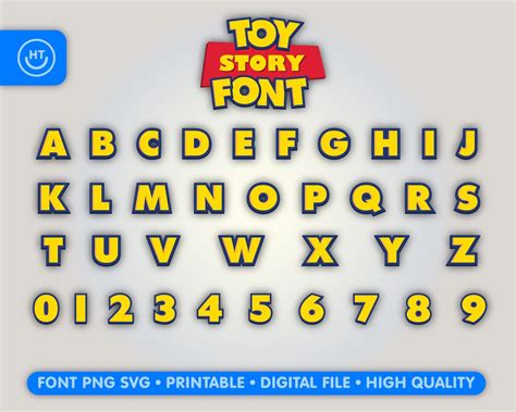 Toy Story Font Alphabet Png Bundle Toy Story Alphabet Toy Etsy