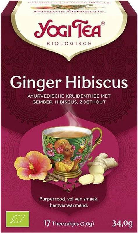 Yogi Tea Ginger Hibiscus Voordeelverpakking 6 Pakjes Van 17