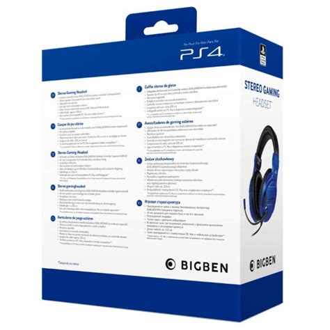 Bigben Stereo Gaming Headset For Ps4 Blue Ps40fheadsetv3 Bl