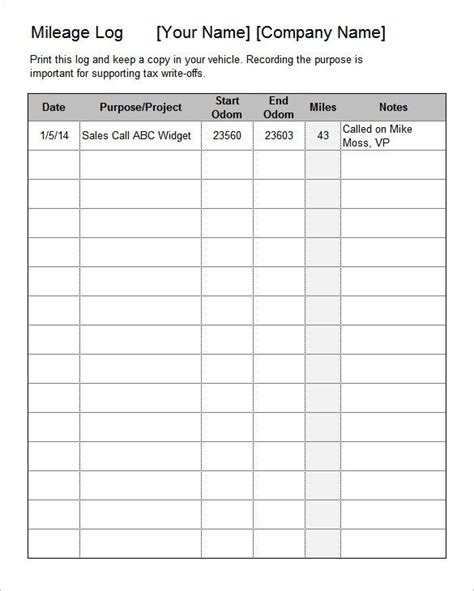 A goal tracking template is, by all means, useful as it provides the framework against which the finer details of the goal at hand may be filled. 11+ Mileage Log Templates - DOC, PDF | Free & Premium Templates
