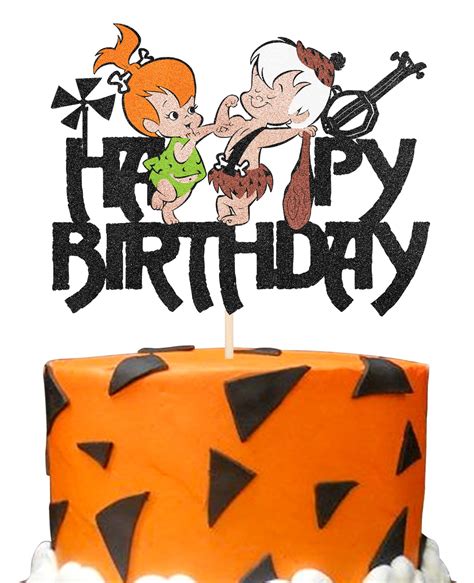 Buy Black The Fflint Stones Inspired Birthday Cake Topper Cartoon