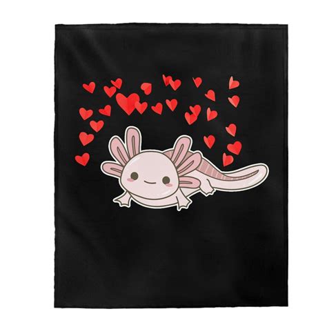 Axolotl Blanket Cute Axolotl Simple Design Etsy