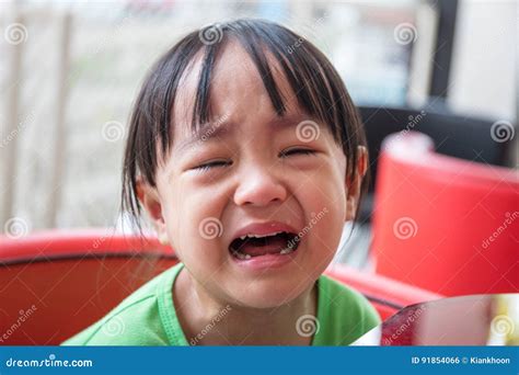 Crying Asian Chinese Little Girl Stock Photo Image Of Chair Crying