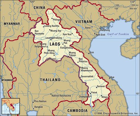map of laos with cities washington map state