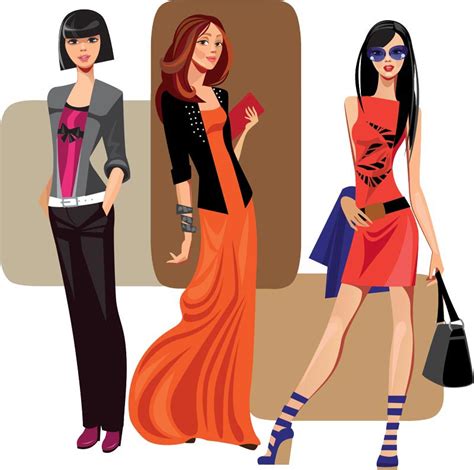 Set Of Hand Drawn Female Looks Vector Free Download