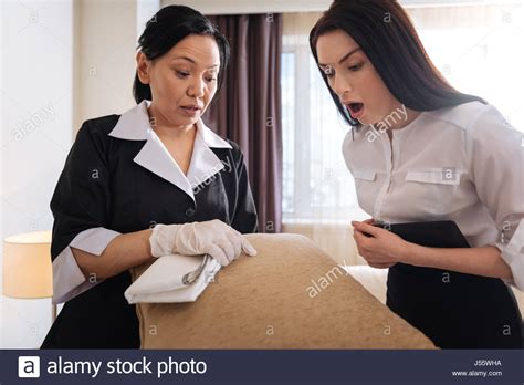 Unhappy Cheerless Women Looking At The Spot Stock Photo Alamy