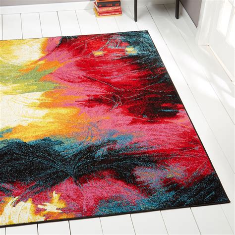 Modern Rug Contemporary Area Rugs Multi Geometric Swirls Lines Abstract