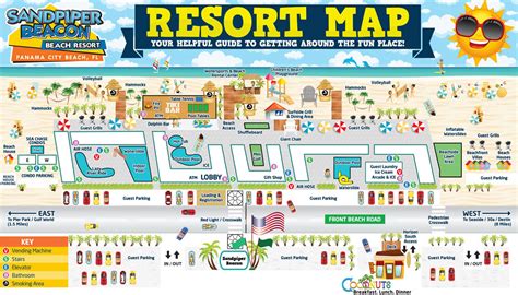 The Resort Map Of The Sandpiper Beacon Beach Resort In Panama City