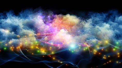 Digital Art Minimalism Colorful Abstract Smoke Galaxy Waves