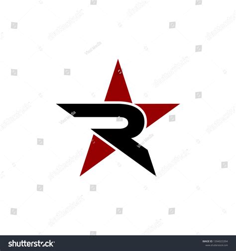 Letter R Star Logo Icon Template Vetor Stock Livre De Direitos