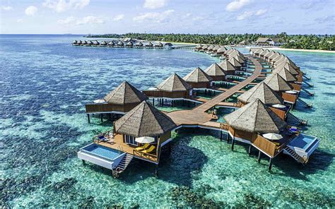 sheraton maldives resort luxury bungalows in water photo hd wallpaper 1920×1080 wallpaperbetter