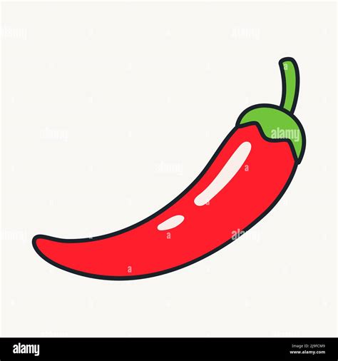 Cartoon Vector Funny Cute Comic Characters Chili Pepper Stock Vector