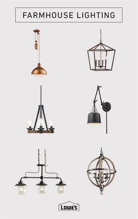 The farmhouse lighting fixture has several bulbs for warm light. For the latest in Farmhouse Lighting visit lowes.com. A dramatic chandelier or a… (With images ...