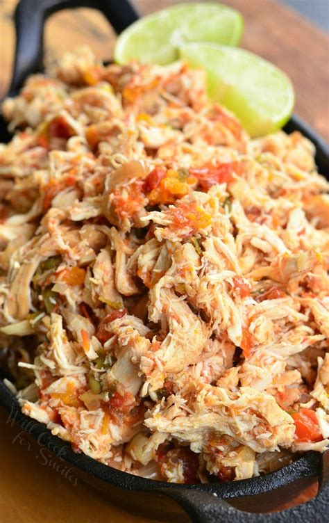 Put chicken into the crock of a slow cooker. Crock Pot Shredded Salsa Chicken - Will Cook For Smiles