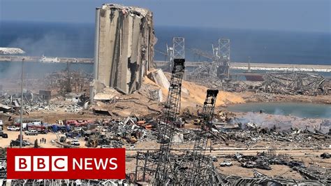 Aerial Footage Shows Aftermath Of Beirut Blast Bbc News Youtube