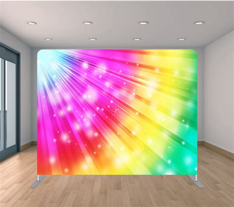 8x8ft Pillowcase Tension Backdrop Rainbow Bright Premium One Backdrops