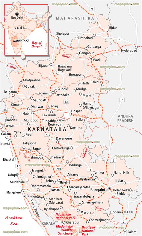 Karnataka Map Road Karnataka Map Map State Map India Facts
