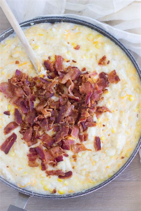 Cheesy Grits Casserole With Bacon And Corn Dan330