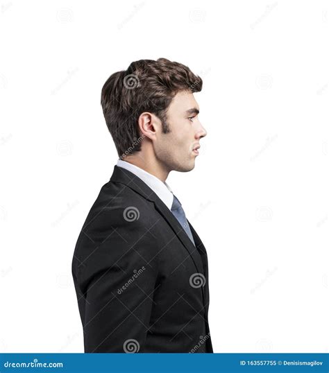 Side View Of Handsome Young Businessman Isolated Stock Image Image